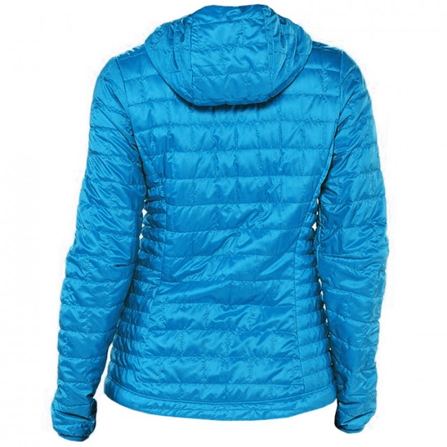 Patagonia Women's Nano Puff Hooded Jacket Andes Blue Cleanline Surf